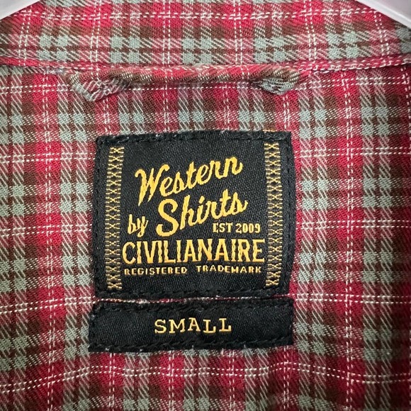 Civilianaire Snap Front Western Plaid Shirt Size Small - Picture 11 of 11